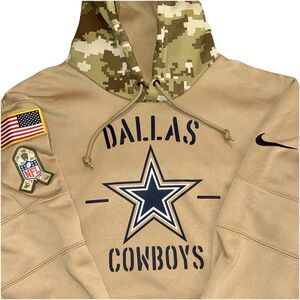 Dallas Cowboys Nike Hoodie On Field NFL Salute to Service Therma-FIT Camo Mens L